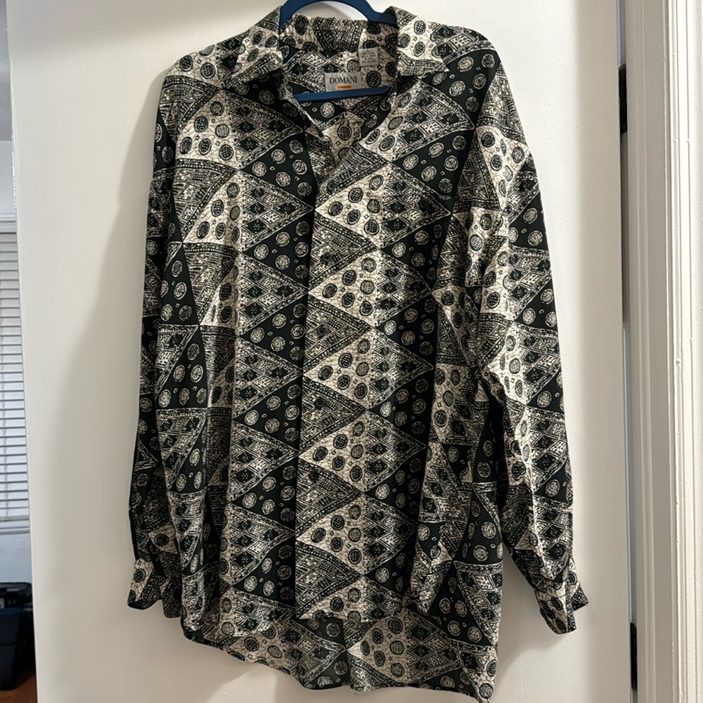 Men’s casual long sleeve dress shirt.